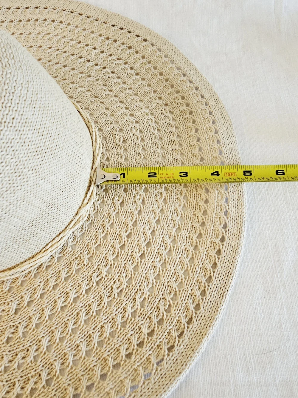 Francesca's Collections Cream Braided Trim Straw Sun Hat